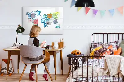 Magnetisk tavla med penna karta över söta ord