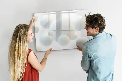 Magnetisk tavla med penna och motiv av sfärabstraktion
