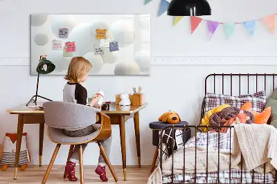 Magnetisk tavla med penna och motiv av sfärabstraktion