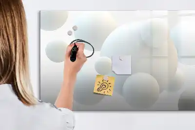 Magnetisk tavla med penna och motiv av sfärabstraktion