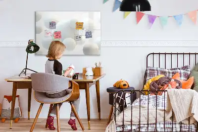 Magnetisk tavla med penna och motiv av sfärabstraktion