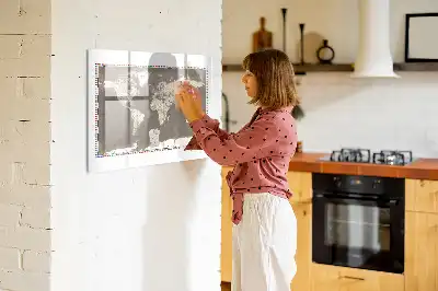 Magnetisk rittavla brun världskarta