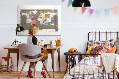 Magnetisk rittavla brun världskarta