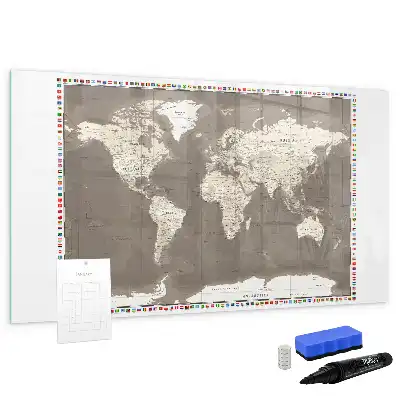 Magnetisk rittavla brun världskarta