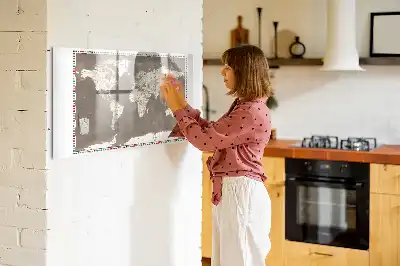Magnetisk rittavla brun världskarta