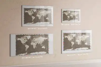 Magnetisk rittavla brun världskarta