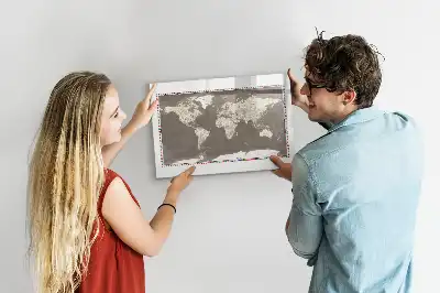 Magnetisk rittavla brun världskarta