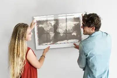 Magnetisk rittavla brun världskarta