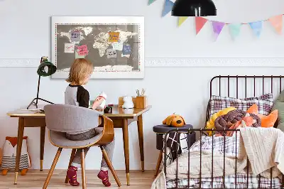 Magnetisk rittavla brun världskarta