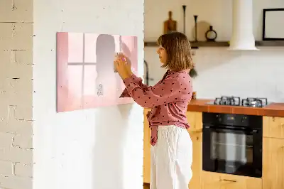 Magnetisk tavla med penna rosa marmor
