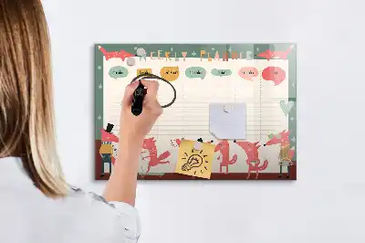 Magnetisk rittavla veckoplanerare för barn