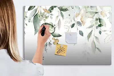 Magnetisk tavla med penna och växtbladsmotiv