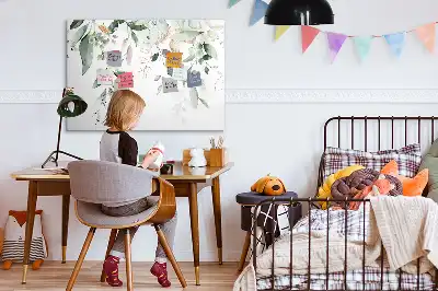 Magnetisk tavla med penna och växtbladsmotiv