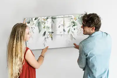 Magnetisk tavla med penna och växtbladsmotiv