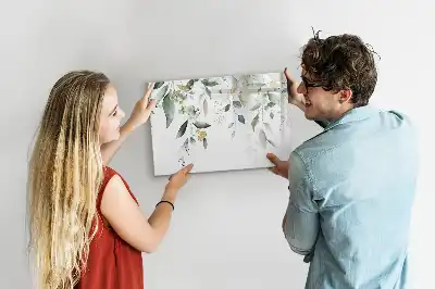Magnetisk tavla med penna och växtbladsmotiv