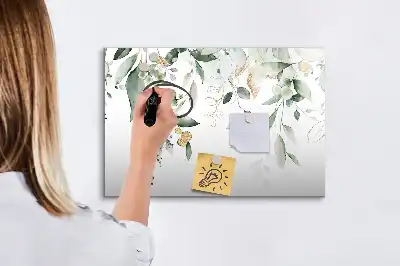 Magnetisk tavla med penna och växtbladsmotiv