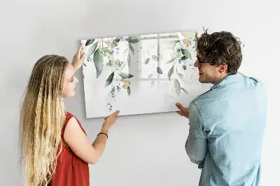 Magnetisk tavla med penna och växtbladsmotiv