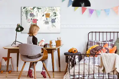 Magnetisk tavla med penna och växtbladsmotiv
