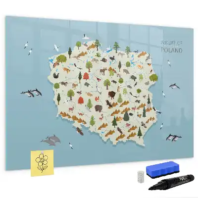 Magnetisk rittavla med karta över polska djur