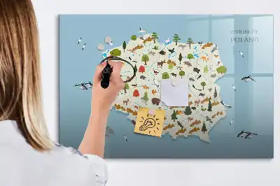 Magnetisk rittavla med karta över polska djur