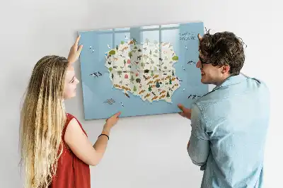 Magnetisk rittavla med karta över polska djur