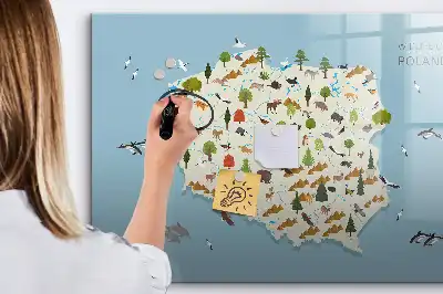 Magnetisk rittavla med karta över polska djur