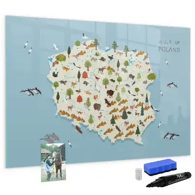 Magnetisk rittavla med karta över polska djur