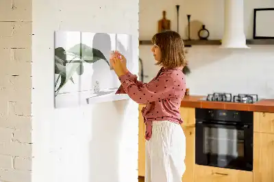 Magnetisk tavla med penna motiv med abstrakta blad