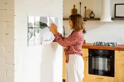 Magnetisk tavla med penna motiv med abstrakta blad