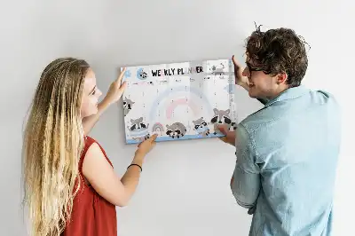 Veckoplanerare för barn magnetisk rittavla