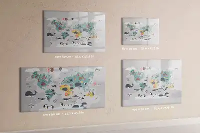 Magnetisk tavla med tecknad karta och penna