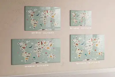 Magnetisk rittavla med motiv av världskarta och djur