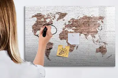 Magnetisk rittavla med motiv av världskarta och tegel