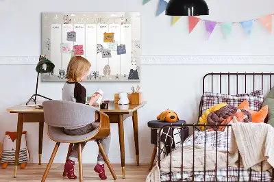 Veckoplanerare med djurmotiv magnetisk tavla inklusive penna