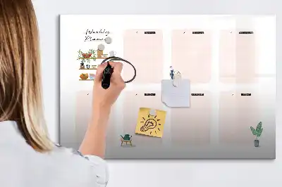 Veckoplanerare magnetisk tavla med penna
