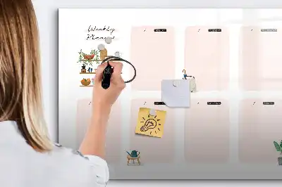 Veckoplanerare magnetisk tavla med penna