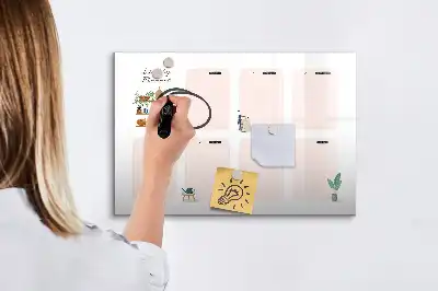 Veckoplanerare magnetisk tavla med penna