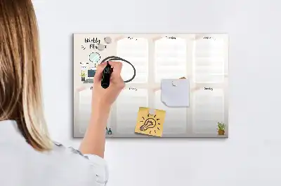 Veckoplanerare magnetisk tavla med penna