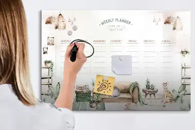 Magnetisk tavla med penna söt planerare
