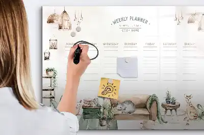 Magnetisk tavla med penna söt planerare