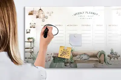 Magnetisk tavla med penna söt planerare