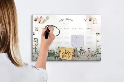Magnetisk tavla med penna söt planerare