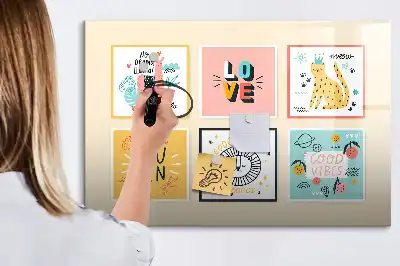 Magnetisk tavla med penna med motiverande citat