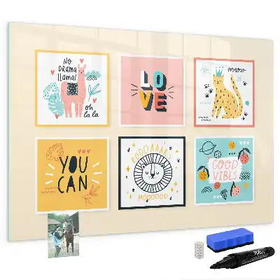 Magnetisk tavla med penna med motiverande citat