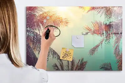 Magnetisk skrivtavla med penna motiv med tropiska palmer