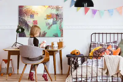 Magnetisk skrivtavla med penna motiv med tropiska palmer