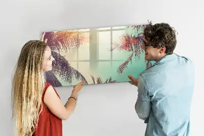 Magnetisk skrivtavla med penna motiv med tropiska palmer
