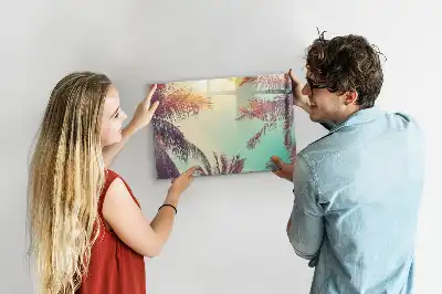 Magnetisk skrivtavla med penna motiv med tropiska palmer