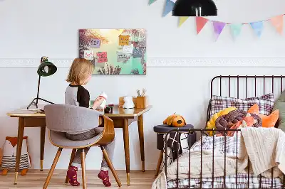 Magnetisk skrivtavla med penna motiv med tropiska palmer