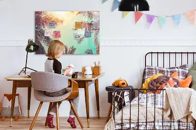 Magnetisk skrivtavla med penna motiv med tropiska palmer
